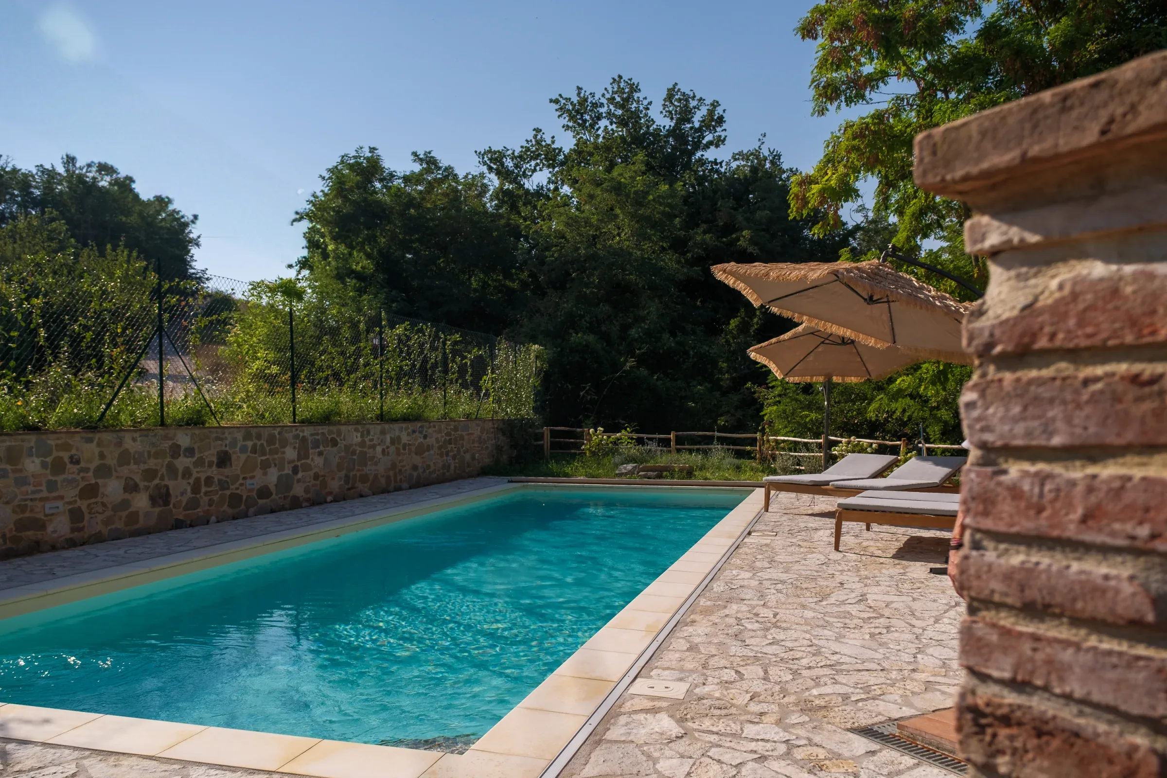 Pool seen from the corner of the villa