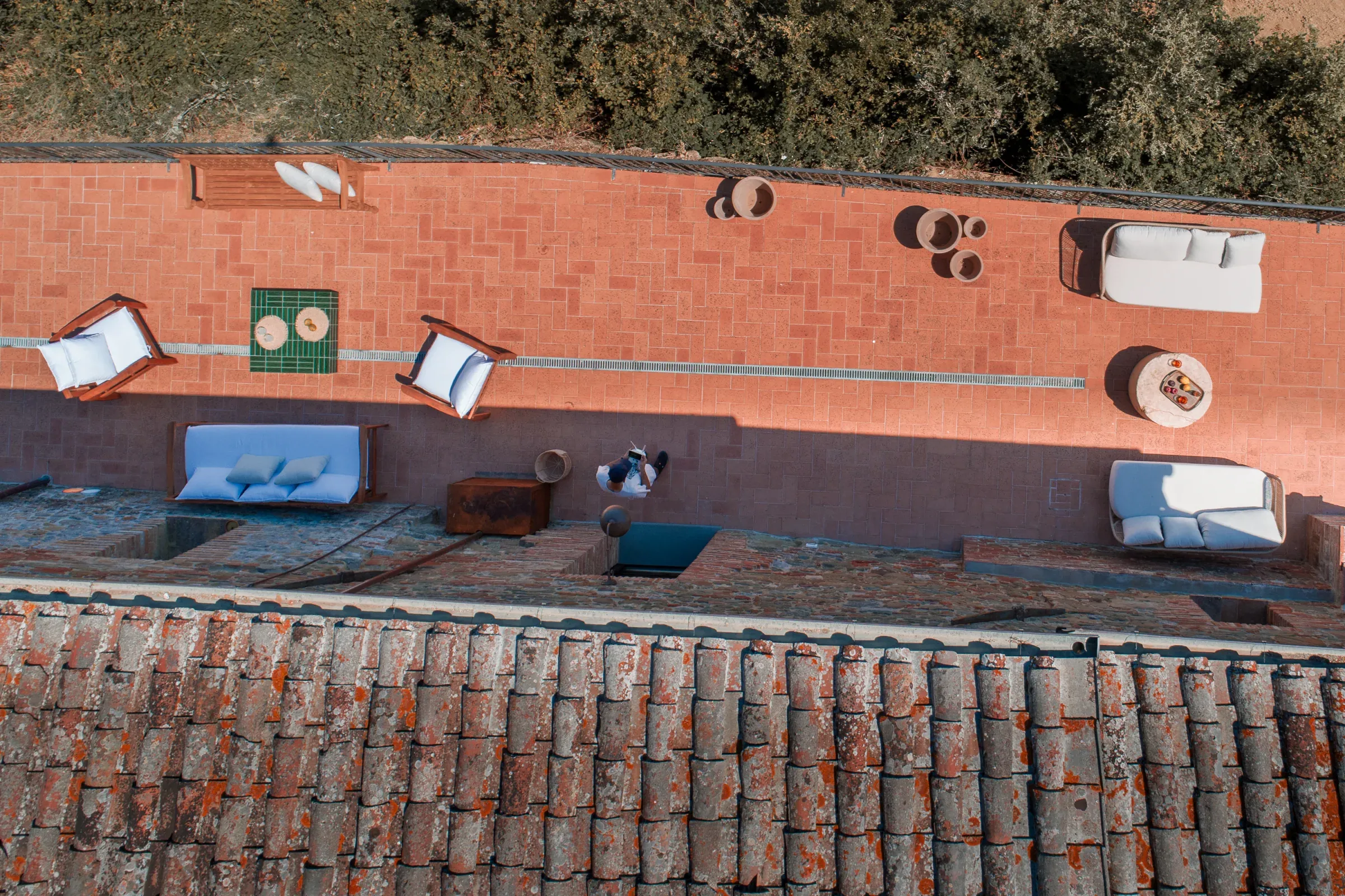Panoramic terrace seen directly from above